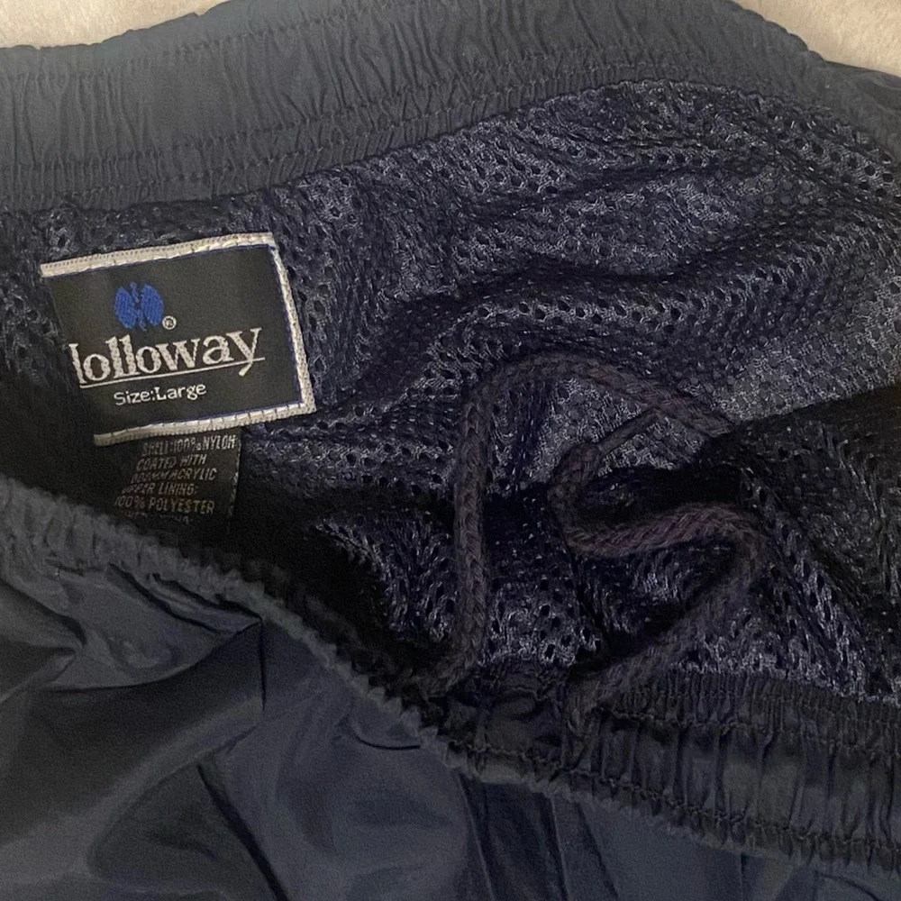 Holloway Large Tear Away Pants Lined Snap Button Nylon Blue Yellow White Mesh